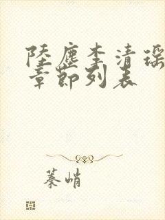 陆尘李清瑶最新章节列表