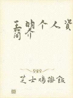 王明个人资料及简介