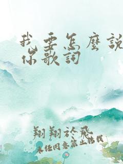 我要怎么说我爱你歌词