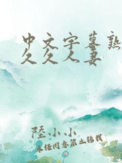 中文字幕熟妇久久久人妻