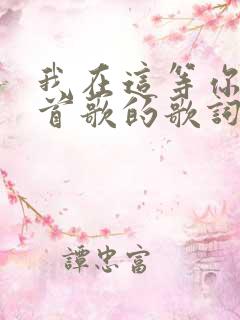 我在这等你是哪首歌的歌词
