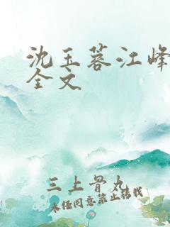 沈玉蓉江峰阅读全文