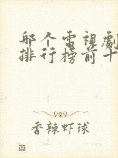 哪个电视剧好看排行榜前十名