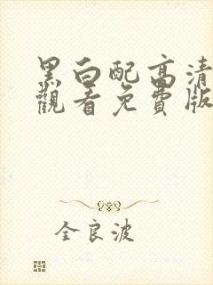 黑白配高清在线观看免费版全集