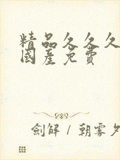 精品久久久久久国产免费