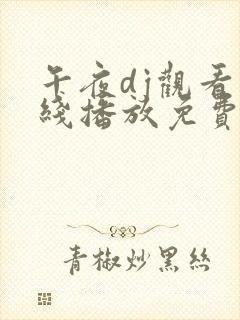 午夜dj观看在线播放免费动漫