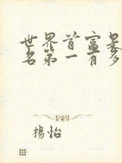 世界首富是谁排名第一有多少个亿