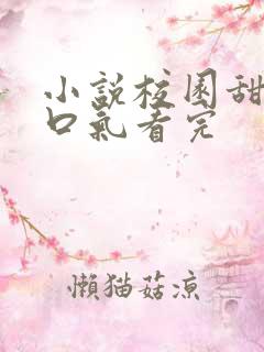 小说校园甜文一口气看完