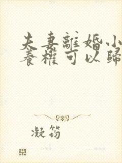 夫妻离婚小孩抚养权可以归双方吗