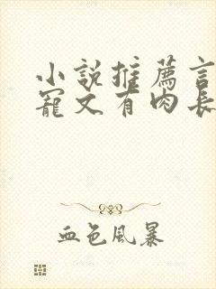 小说推荐言情甜宠文有肉长篇