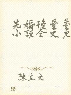 先婚后爱梦筱二小说全文免费阅读