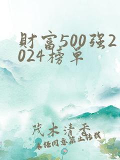 财富500强2024榜单