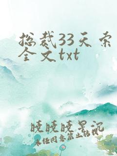 总裁33天索情全文txt