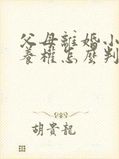 父母离婚小孩抚养权怎么判