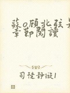 苏o顾北弦最新章节阅读