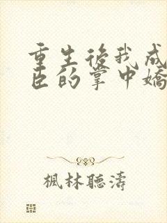 重生后我成了权臣的掌中娇的小说