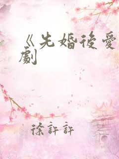 《先婚后爱》网剧