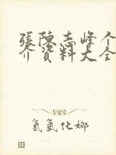 张陈志峰个人简介资料大全