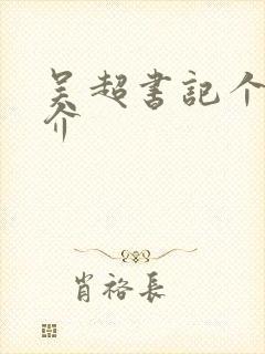 吴超书记个人简介