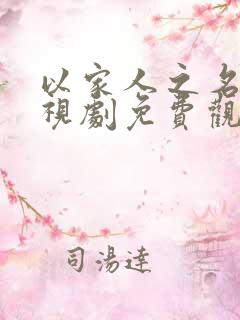 以家人之名 电视剧免费观看