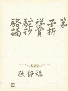 骆驼祥子第9章摘抄赏析