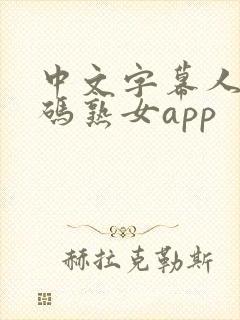 中文字幕人成乱码熟女app