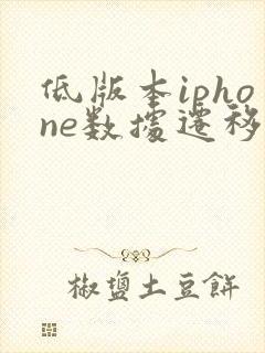 低版本iphone数据迁移到新iphone