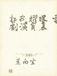 许我耀眼 电视剧演员表