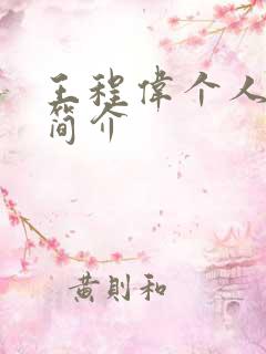 王程伟个人资料简介