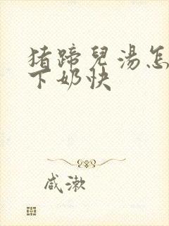 猪蹄儿汤怎么做下奶快