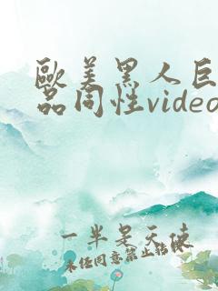 欧美黑人巨大精品同性videos