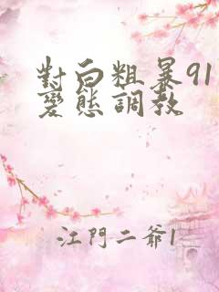 对白粗暴91大变态调教