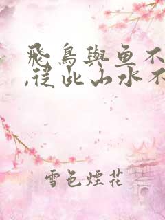 飞鸟与鱼不同路,从此山水不相逢什么意思