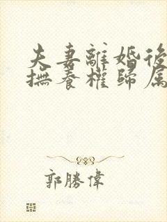 夫妻离婚后孩子抚养权归属