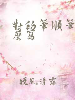 对的笔顺笔画怎么写