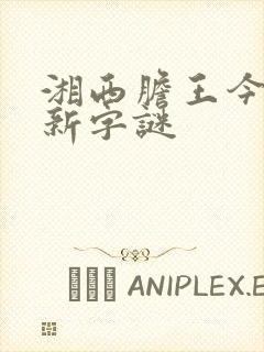 湘西胆王今日最新字谜