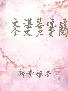 文湛慕晚晴小说全文免费阅读