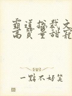 霸道总裁文推荐高质量甜宠