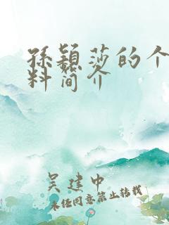 孙颖莎的个人资料简介