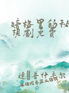 暗格里的秘密电视剧免费