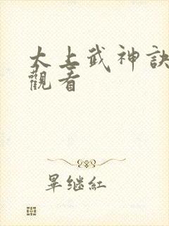 太上武神诀免费观看