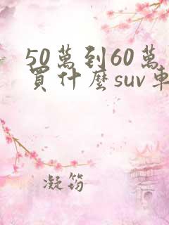 50万到60万买什么suv车好