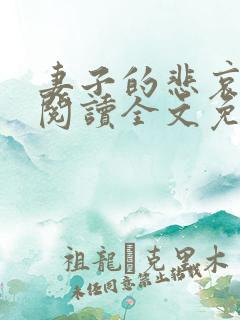 妻子的悲哀小说阅读全文免费