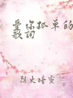 爱你孤单的心事歌词