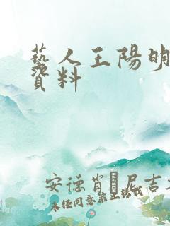 艺人王阳明个人资料