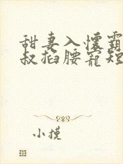 甜妻入怀霸总大叔掐腰宠短剧