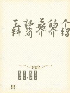 王译磊的个人资料简介介绍