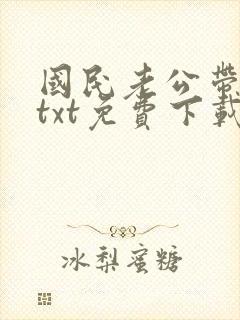 国民老公带回家txt免费下载