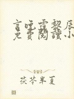 言晚霍黎辰全文免费阅读小说