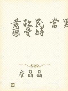 黄政民 当男人恋爱时